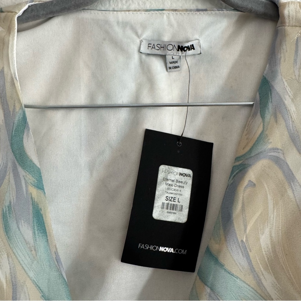 Fashion Nova Women’s Eternal Beauty Marble Ethereal Maxi Dress NWT Size Large - Picture 5 of 5